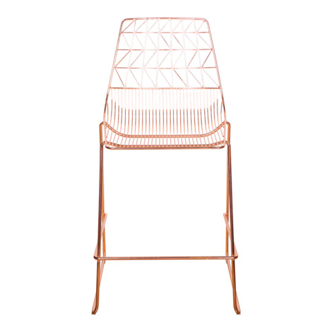 Electro-Plated Bar Chair, (52x54x105)cm, Rose Gold 1