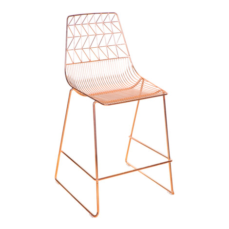 Electro-Plated Bar Chair, (52x54x105)cm, Rose Gold