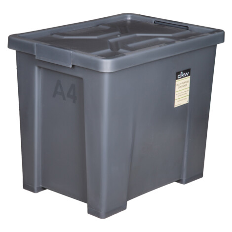 A4 Multi Purpose Storage Box With Lid-25Lts, Grey