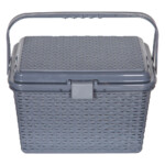 Royal Storage Basket With Lid And Handle- Small, Grey
