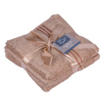 Bath Towel Set, 4pc Plain 550GMS, Brown