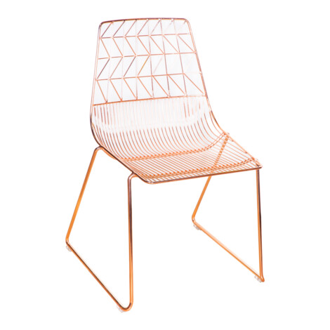 Electro-Plated Dining Chair; (48.5x52.5x85.5)cm, Rose Gold