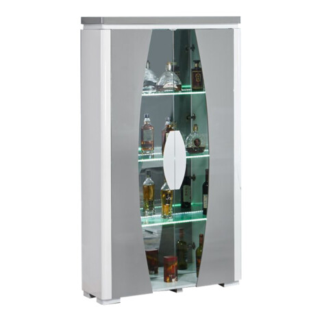 Display Cabinet: (100x40x190)cm, Glossy White/Grey 1