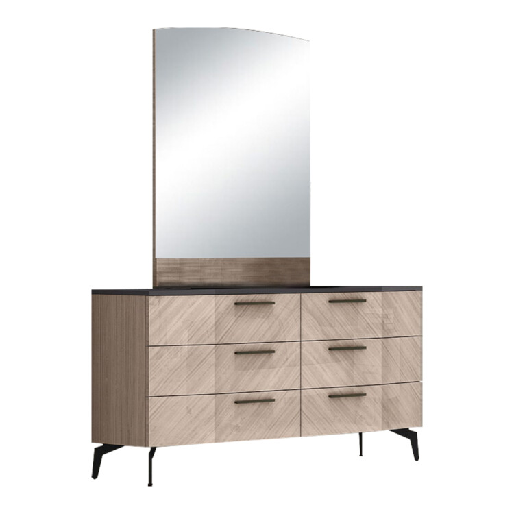 Dresser; (156.5x49x84.5)cm + Mirror; (90x3x120)cm, Beige Angley