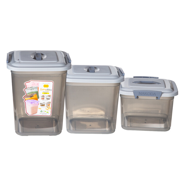 Everyday Kitchen Storage Container Set, 3pcs, Small, Grey