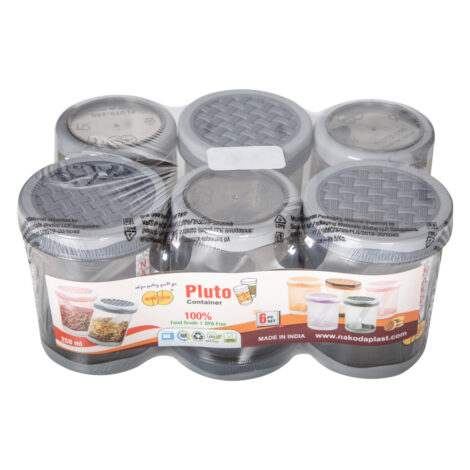 Pluto Kitchen Storage Container Set, 6pcs, Small, Grey