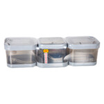 Della 111 Kitchen Storage Container Set, 3pcs, Medium, Grey