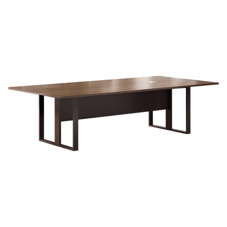Rectangle Meeting Table: (240x120x75)cm, Brown Oak/Brown