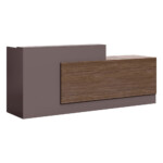 Reception Desk + 3-Drawers: (160x61.6x100)cm, Brown Oak/Brown