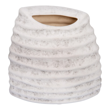 Ceramic Vase: (18x17x9)cm, Mixed White 1