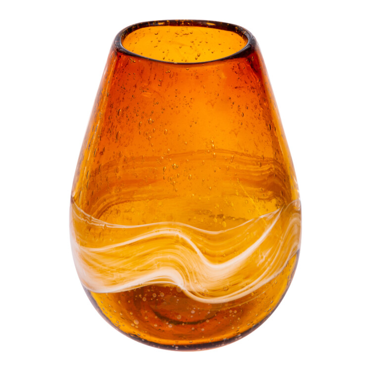 Domus: Glass Vase; (19x13x23.5)cm, Amber