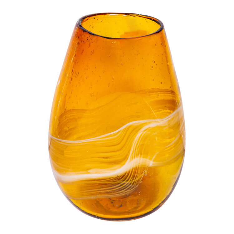 Domus: Glass Vase; (21.5x15x28.5)cm, Amber