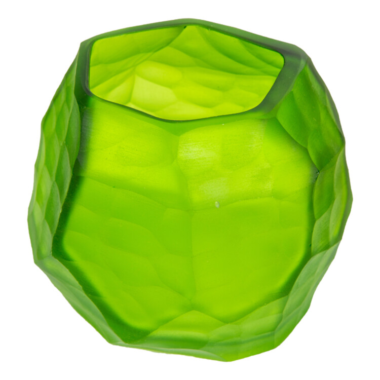 Domus: Glass Vase; (12.5x12.5x9.5)cm, Green