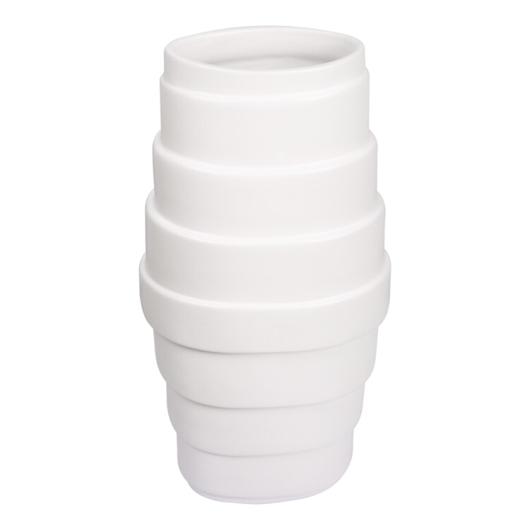Ceramic Vase; (16x11x30)cm, Matt White