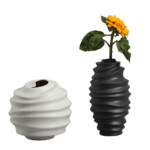Ceramic Vase; (24x24x45)cm, Matt Black