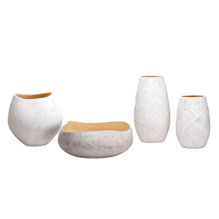 Ceramic Vase; (35x35x14)cm, Mixed White/Black