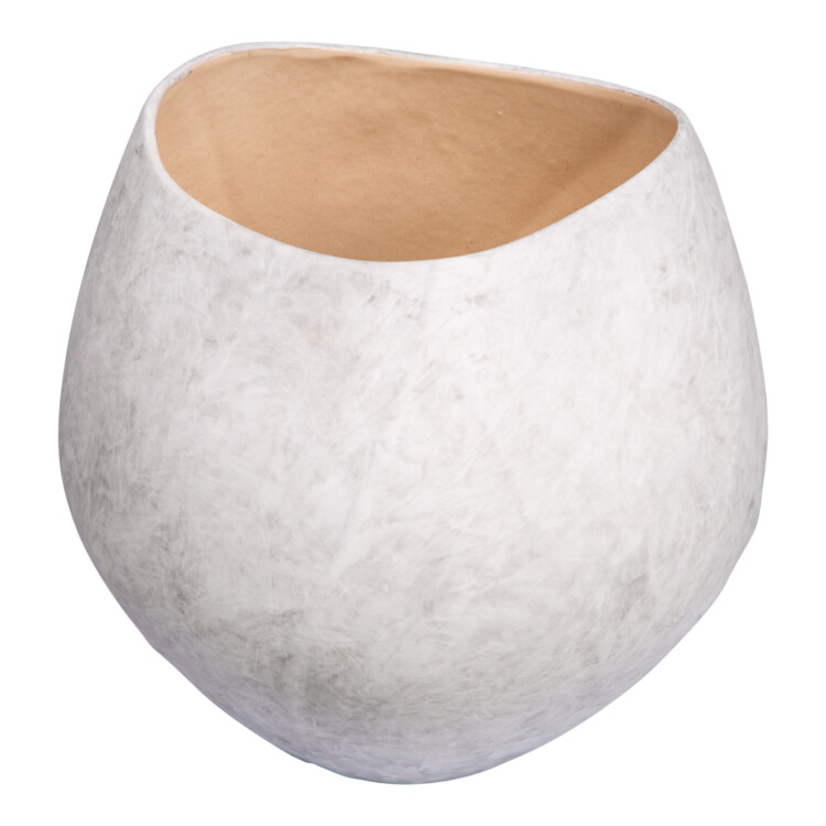 Ceramic Bowl; (27x27x26)cm, Mixed White