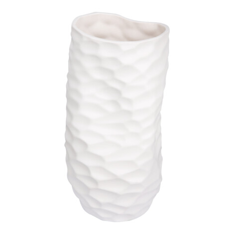 Ceramic Vase; (17x17x32)cm, Matt White 1