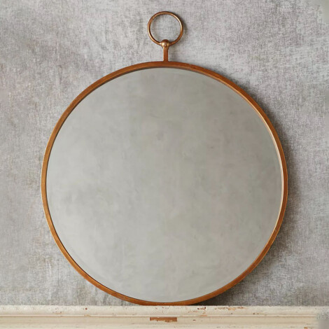 Decorative Wall Mirror With Frame; (80x80)cm, Gold