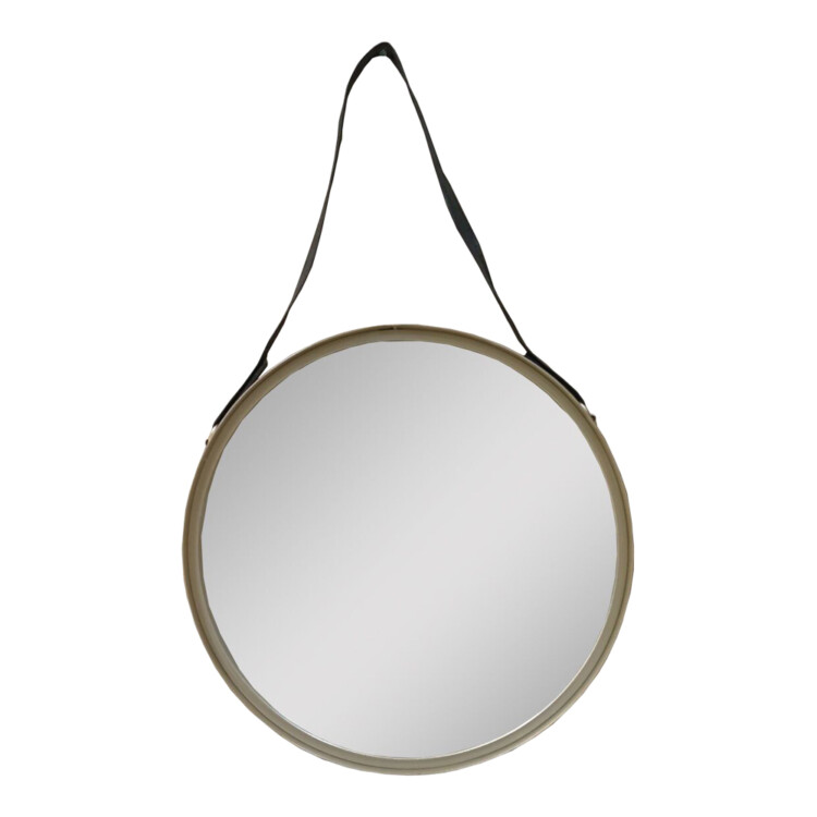 Decorative Round Wall Mirror With Frame; (40x40)cm, Gold