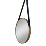 Decorative Round Wall Mirror With Frame; (50x50)cm, Gold