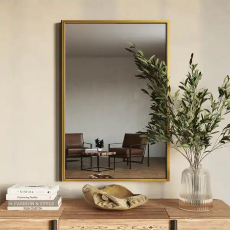 Decorative Wall Mirror With Frame; (70x90)cm, Gold