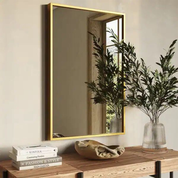 Decorative Wall Mirror With Frame; (70x90)cm, Gold
