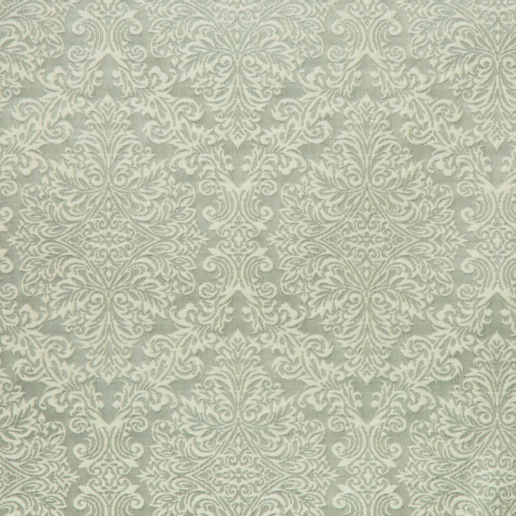 Laurena Dario Collection: Textured Damask Patterned Furnishing Fabric; 280cm, Smoke Green
