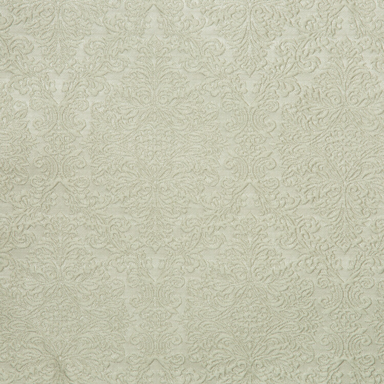 Laurena Dario Collection: Textured Damask Patterned Furnishing Fabric; 280cm, Pastel Grey