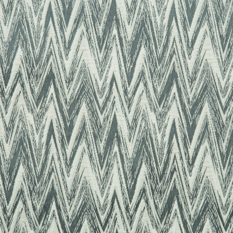 Laurena Dario Collection: Textured Distressed zigzag Patterned Furnishing Fabric; 280cm, Green/Grey