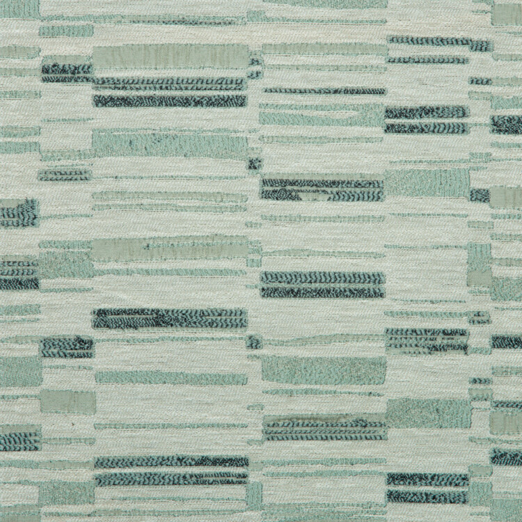 Vista Collection: Haining Textured Asymmetrical Striped Patterned Furnishing Fabric; 280cm, Sky Blue/White