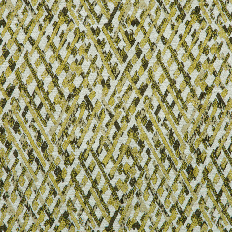 Vista Collection: Haining Textured Diamond Shaped Patterned Furnishing Fabric; 280cm, Lime Green/White