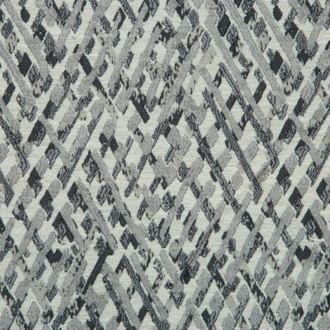 Vista Collection: Haining Textured Diamond Shaped Patterned Furnishing Fabric; 280cm, Dark Grey/White 1