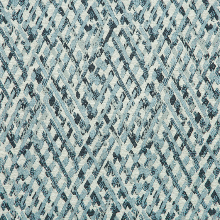 Vista Collection: Haining Textured Diamond Shaped Patterned Furnishing Fabric; 280cm, Light Blue/White