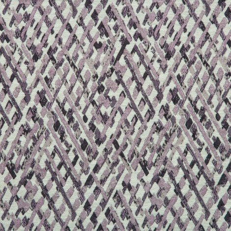 Vista Collection: Haining Textured Diamond Shaped Patterned Furnishing Fabric; 280cm, Lilac/White 1