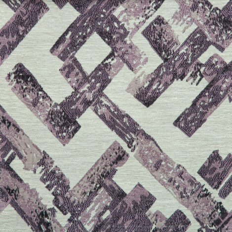 Vista Collection: Haining Textured Rectangular Shards Patterned Furnishing Fabric; 280cm, Lilac/White 1