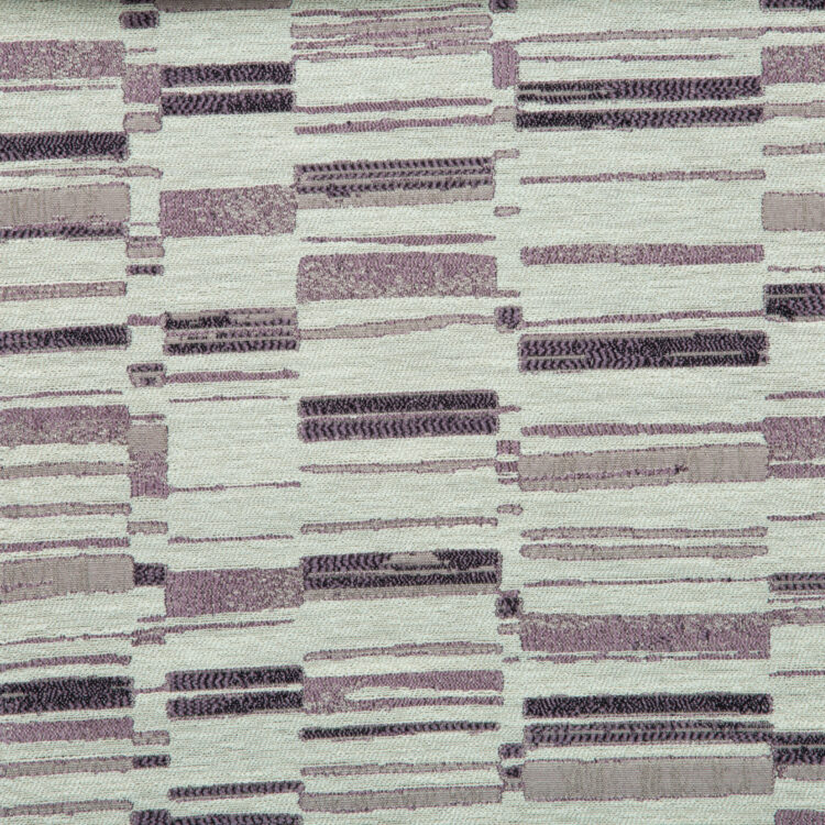 Vista Collection: Haining Textured Asymmetrical Striped Patterned Furnishing Fabric; 280cm, Lilac/White