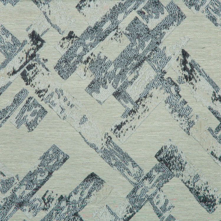 Vista Collection: Haining Textured Rectangular Shards Patterned Furnishing Fabric; 280cm, Light Grey/White