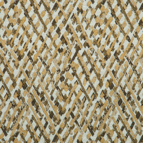 Vista Collection: Haining Textured Diamond Shaped Patterned Furnishing Fabric; 280cm, Gold/White 1