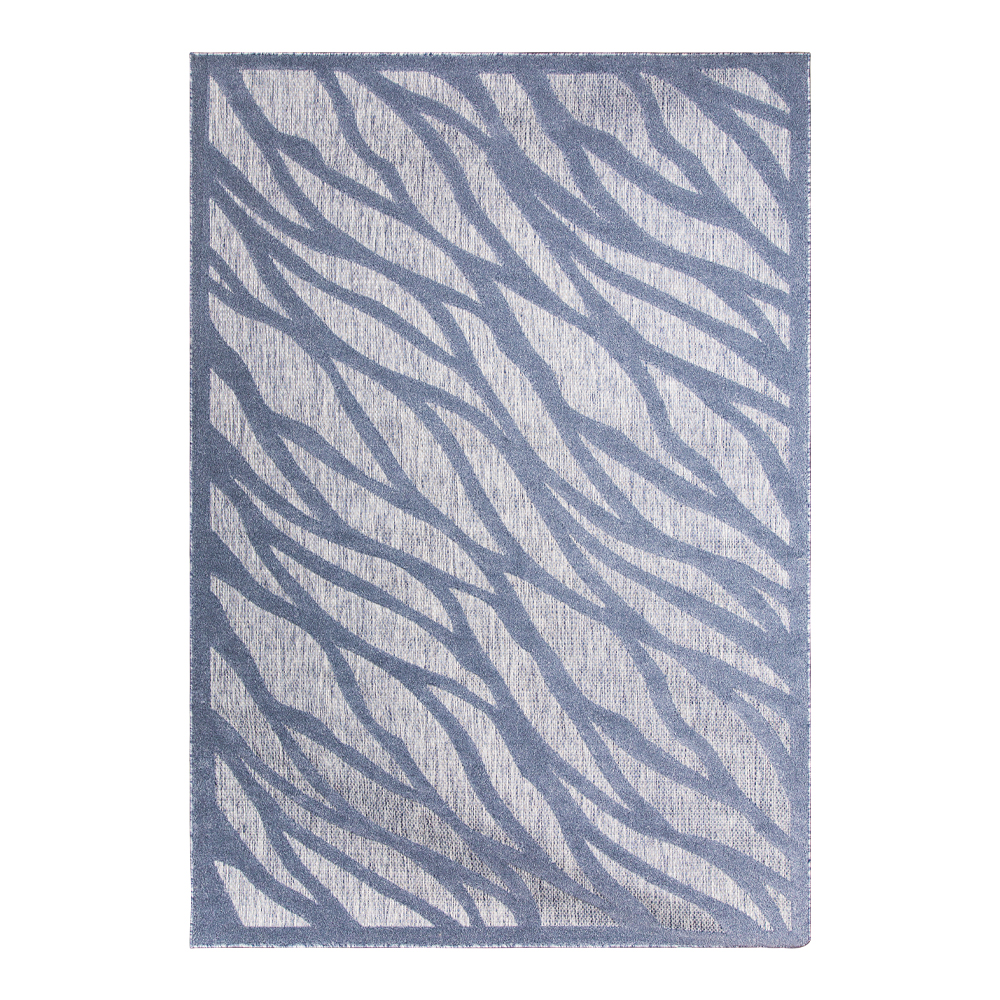 Grand: Newport Wavy Pattern Carpet Rug, (80×150)cm, Navy Blue/Grey 1