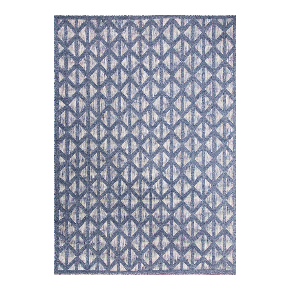 Grand: Newport Chevron Diamond Pattern Carpet Rug, (80×150)cm, Navy Blue/Grey 1