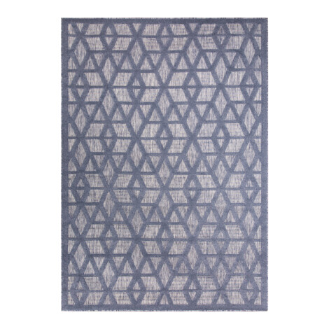 Grand: Newport Geometric Hexagonal Pattern Carpet Rug, (200×290)cm, Navy Blue/Grey 1