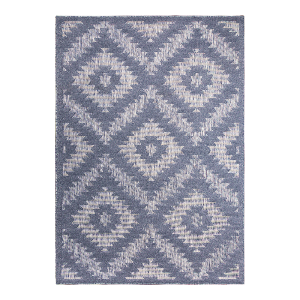 Grand: Newport Trellis Pattern Carpet Rug, (200×290)cm, Navy Blue/Grey 1