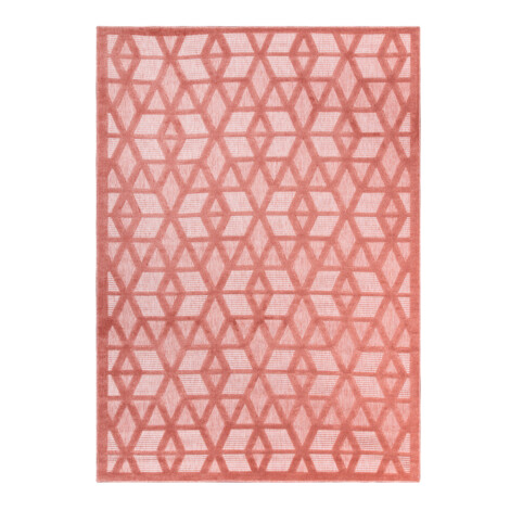 Grand: Newport Geometric Hexagonal Pattern Carpet Rug, (200×290)cm, Orange/Grey 1