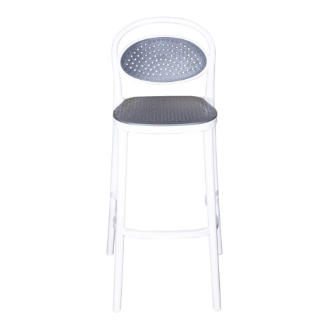 Bar Chair With Back Rest; (49x52x103)cm, White/Grey 1