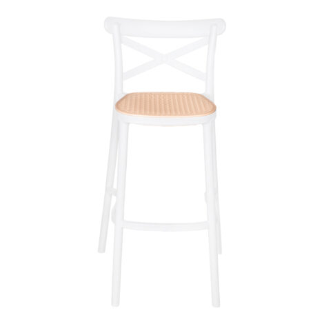 Bar Chair With Back Rest; (48x48x105)cm, White/Brown 1
