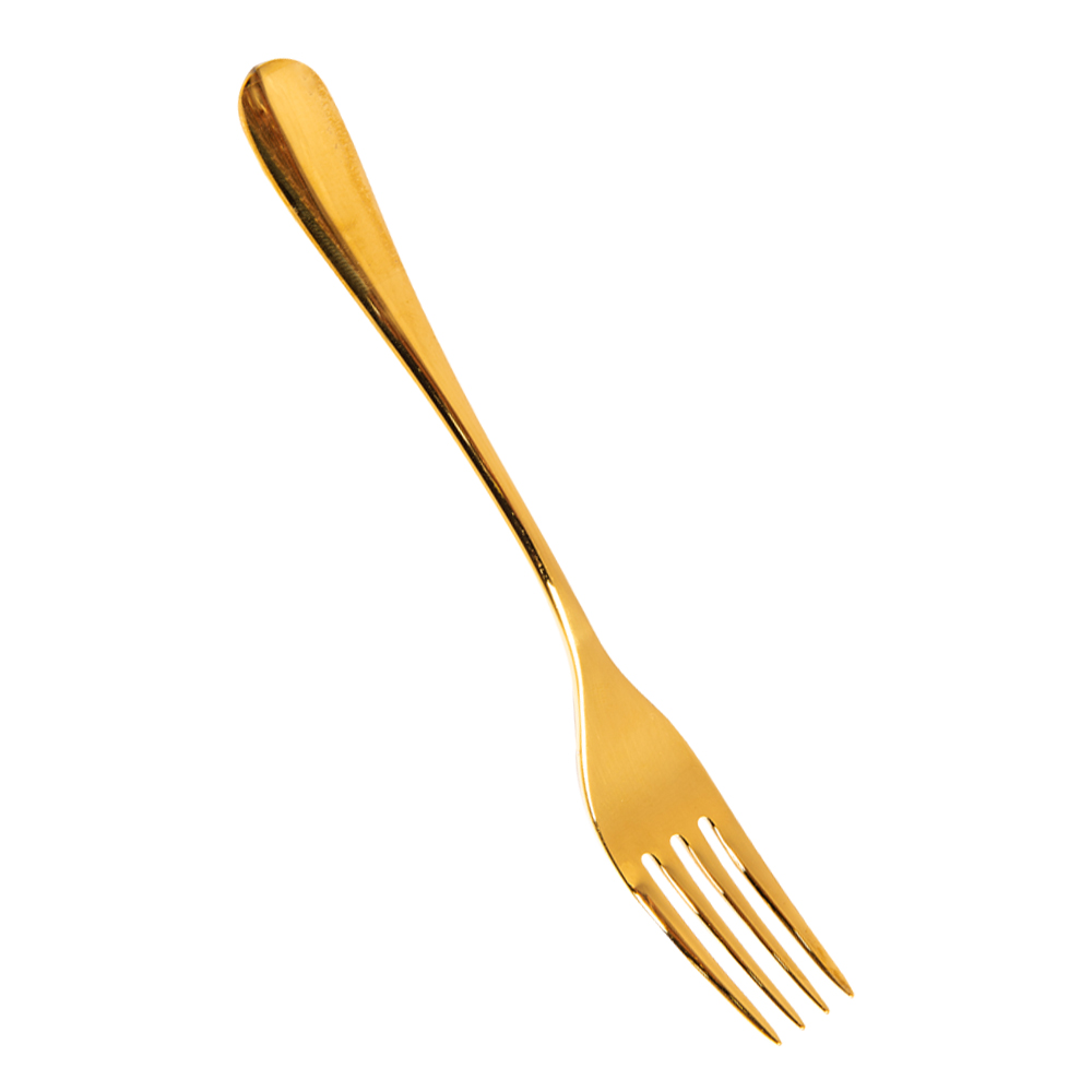 Royce Dessert Fork, Bright Gold