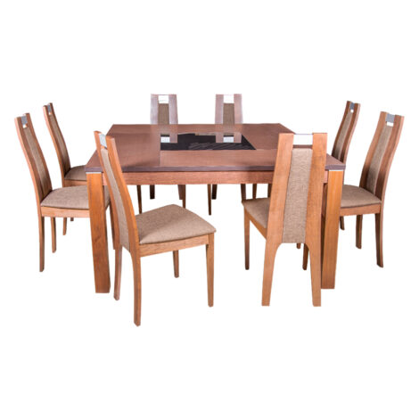 Dining Table + 8 Side Chairs, Merlot Beech/Golden 1