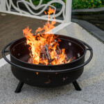 Cross Weave FireBowl With Large Fire Pit; (91.44x91.44x60.96)cm, Black