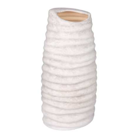 Ceramic Vase: (14x9x30)cm, Mixed White 1